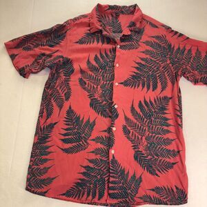 Design In Italy Hawaiian Shirt Medium/Pink/Fern/Tropical/Vacation /Tiki/Beach